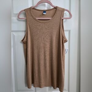 Old Navy Luxe Beige Ribbed Tank Top
